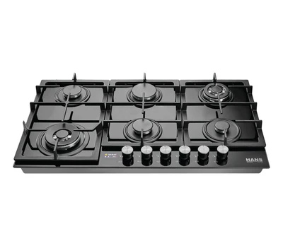 HANS Built-in Gas Hob 4 Burners 90 cm Black