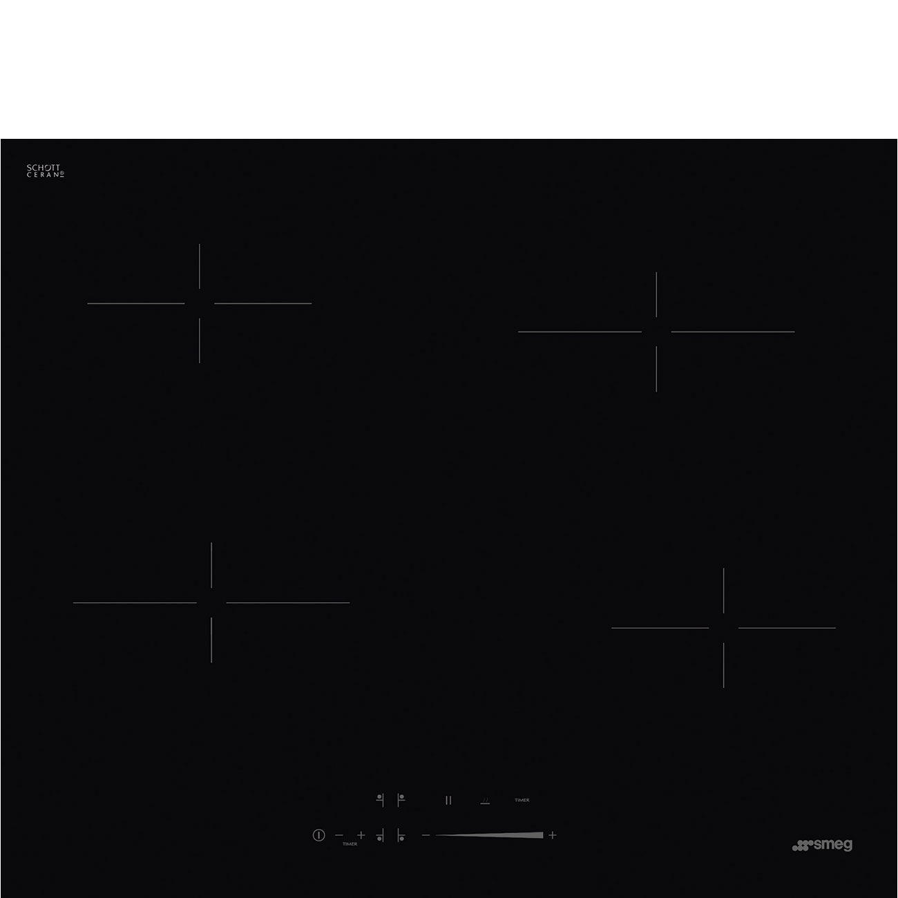 SMEG Built-in Gas Hob 4 Burners 60 cm Black