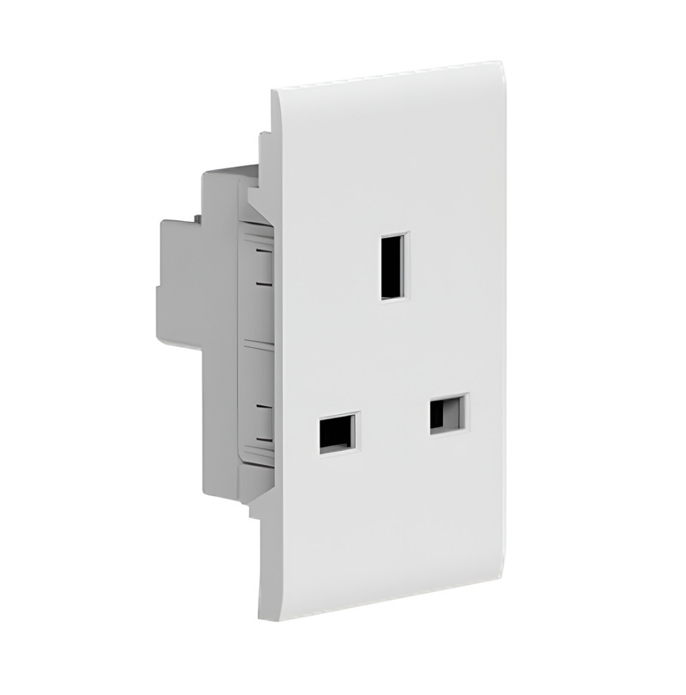SAS Next British Socket with shutter 13 Amp White