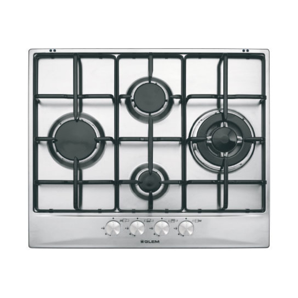 Glemgas Built-in Gas Hob 4 Burners 60 cm Stainless Steel