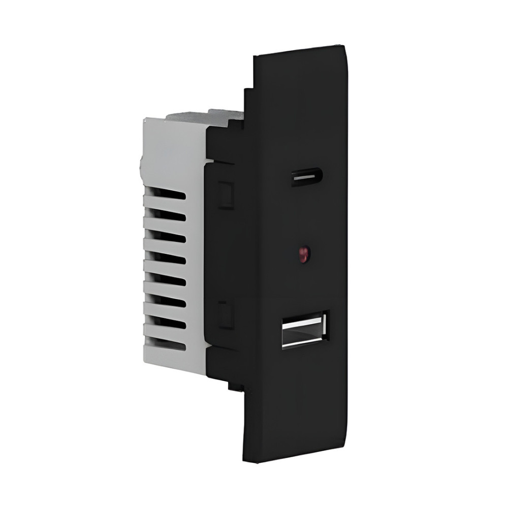 SAS Next 2 USB Socket Charger 2.1A Black