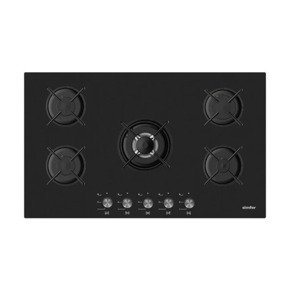 Simfer Built-in Gas Hob 5 Burners 90 cm Black