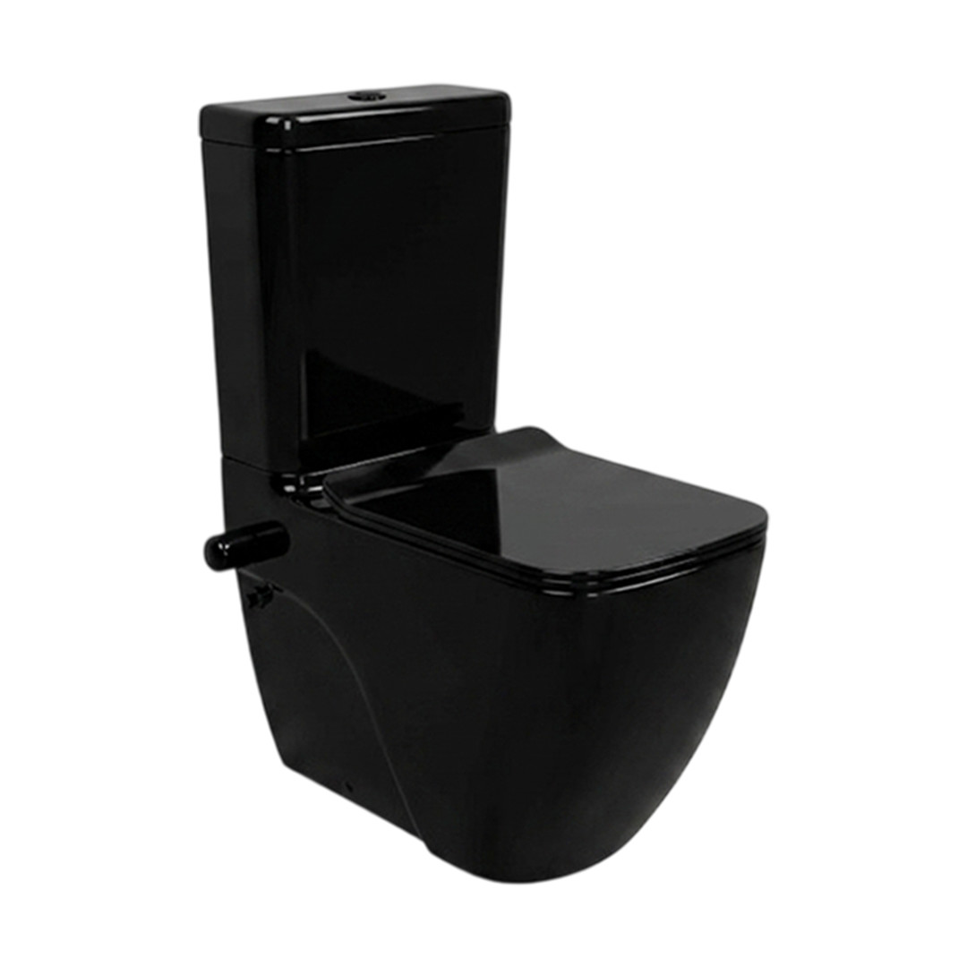 Lecico Matrix Square Close-Coupled Toilet Glossy Black