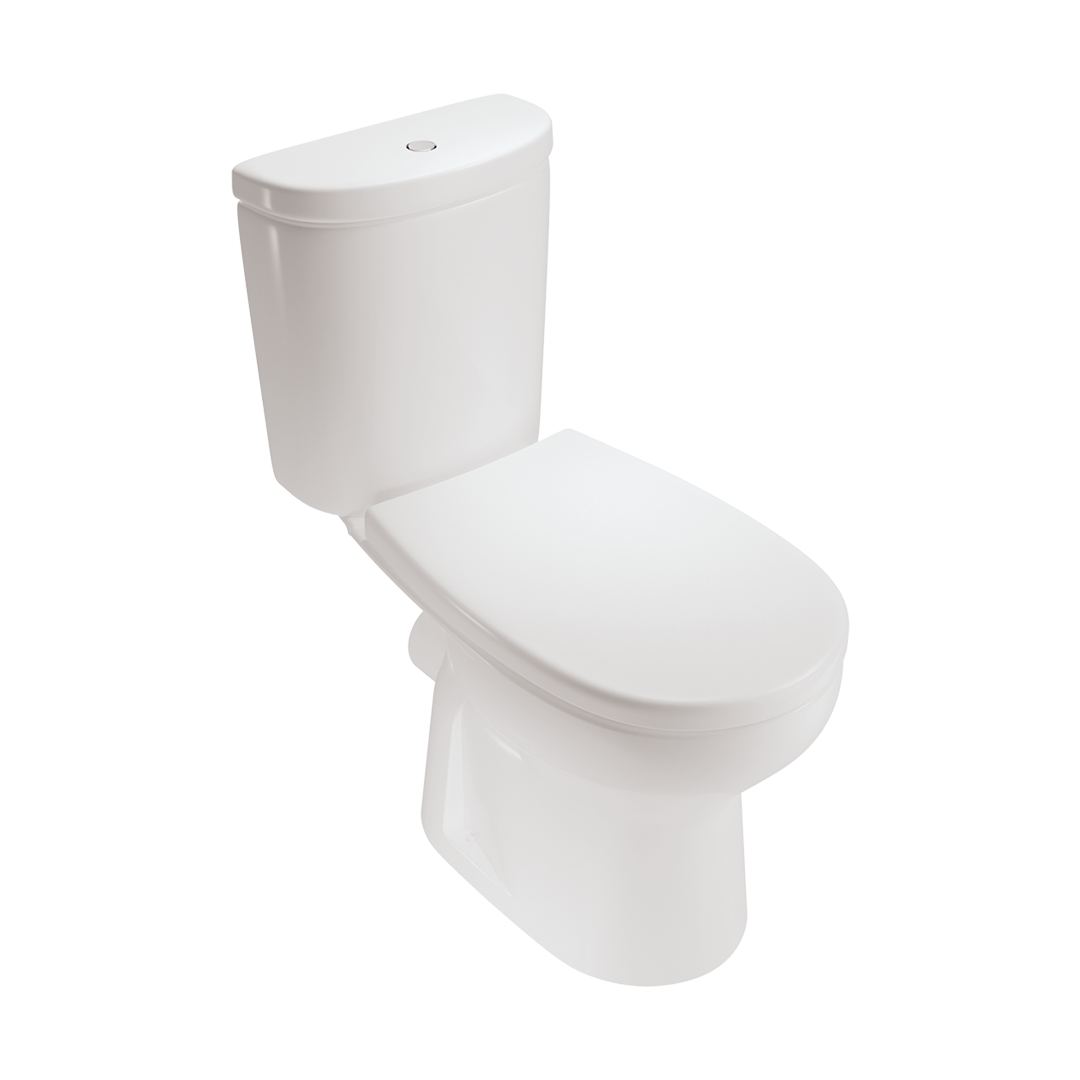 White Ville Delta Close Coupled Toilet White