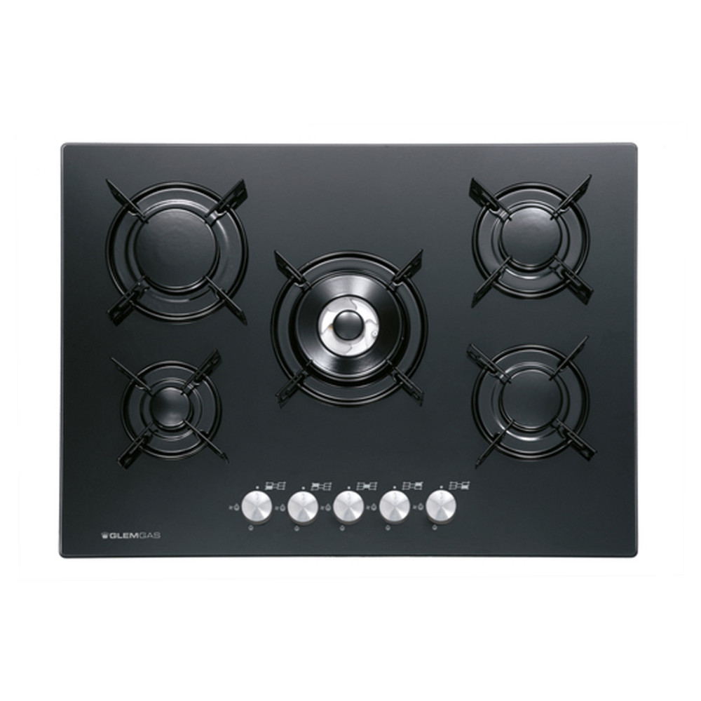 Glemgas Built-in Gas Hob 5 Burners 70 cm Black