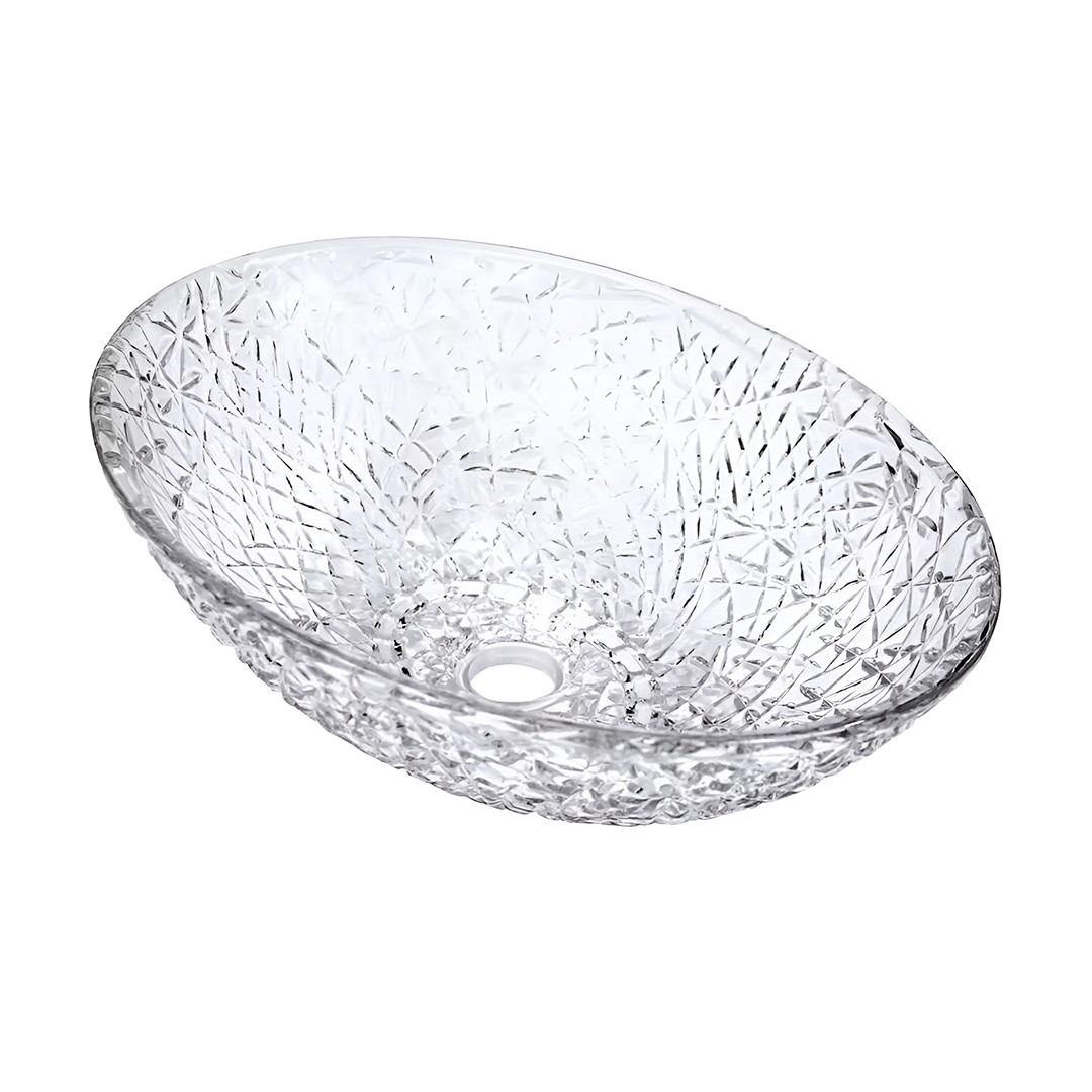Drop Decorative Oval Glass Wash Basin