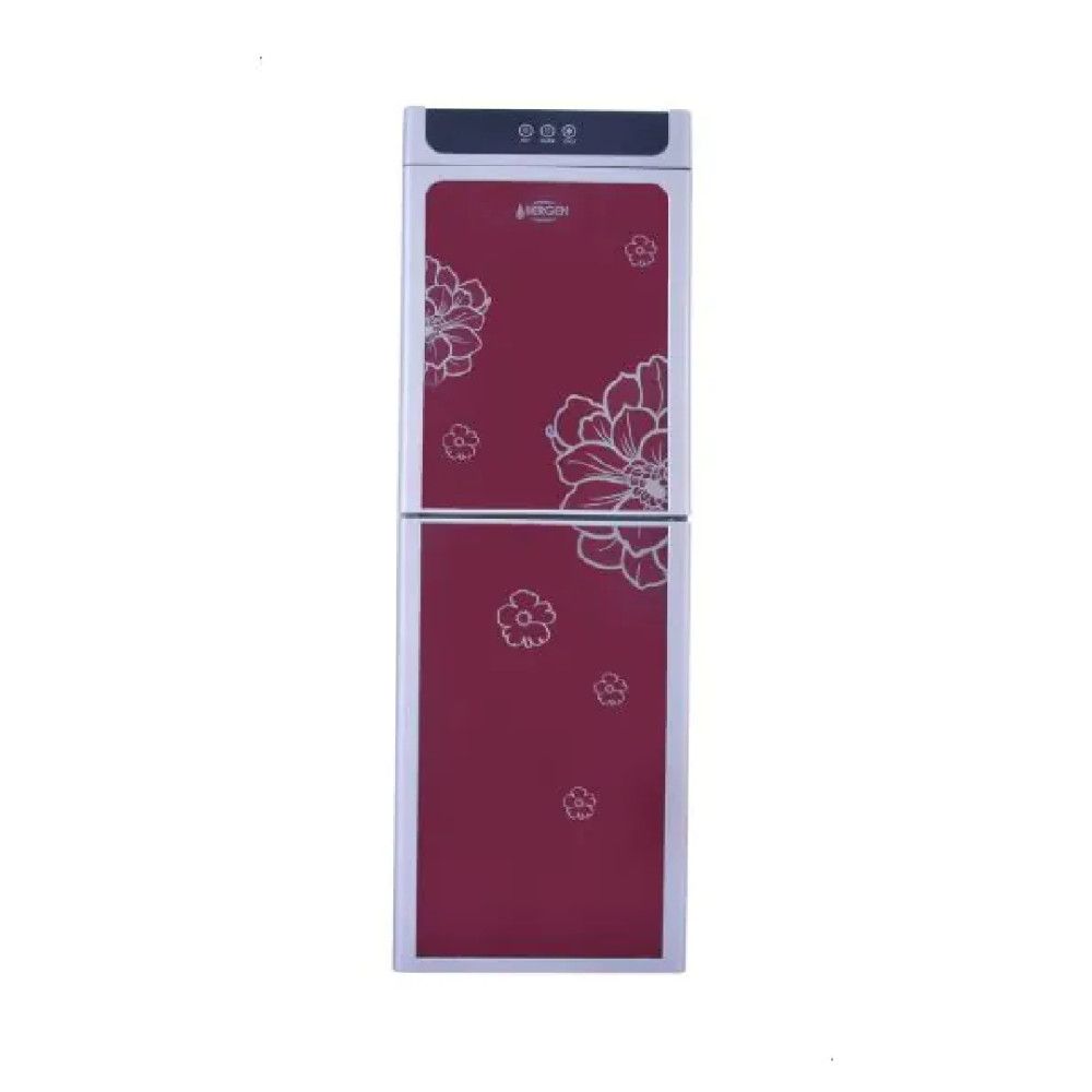 Bergen 2 Nozzles Top Loading Water Dispenser With Built-In Refrigerator Red