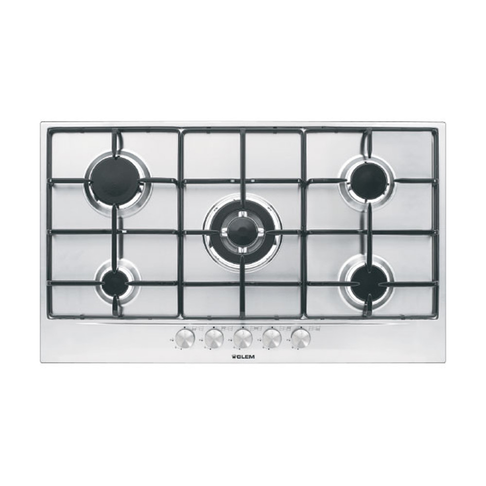 Glem Built-in Gas Hob 5 Burners 90 cm Stainless Steel