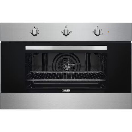 Zanussi Built in Gas Oven with Gas Grill 90 cm 74 Liters Stainless Steel