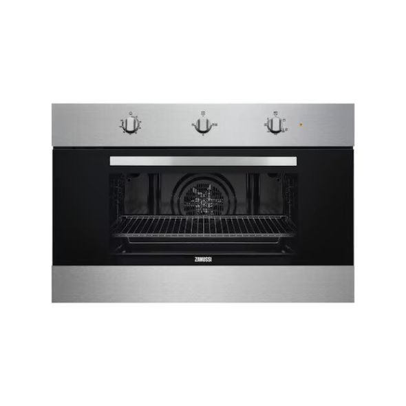 Zanussi Built-in Gas Oven 90cm Silver & Black