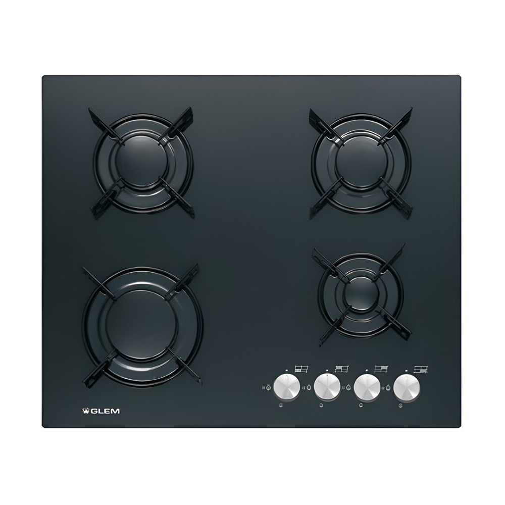 Glemgas Built-in Gas Hob 4 Burners 60 cm Black