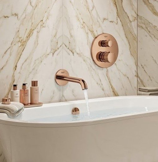 Grohe Essence Bath Spout 22.1cm Glossy Rose Gold