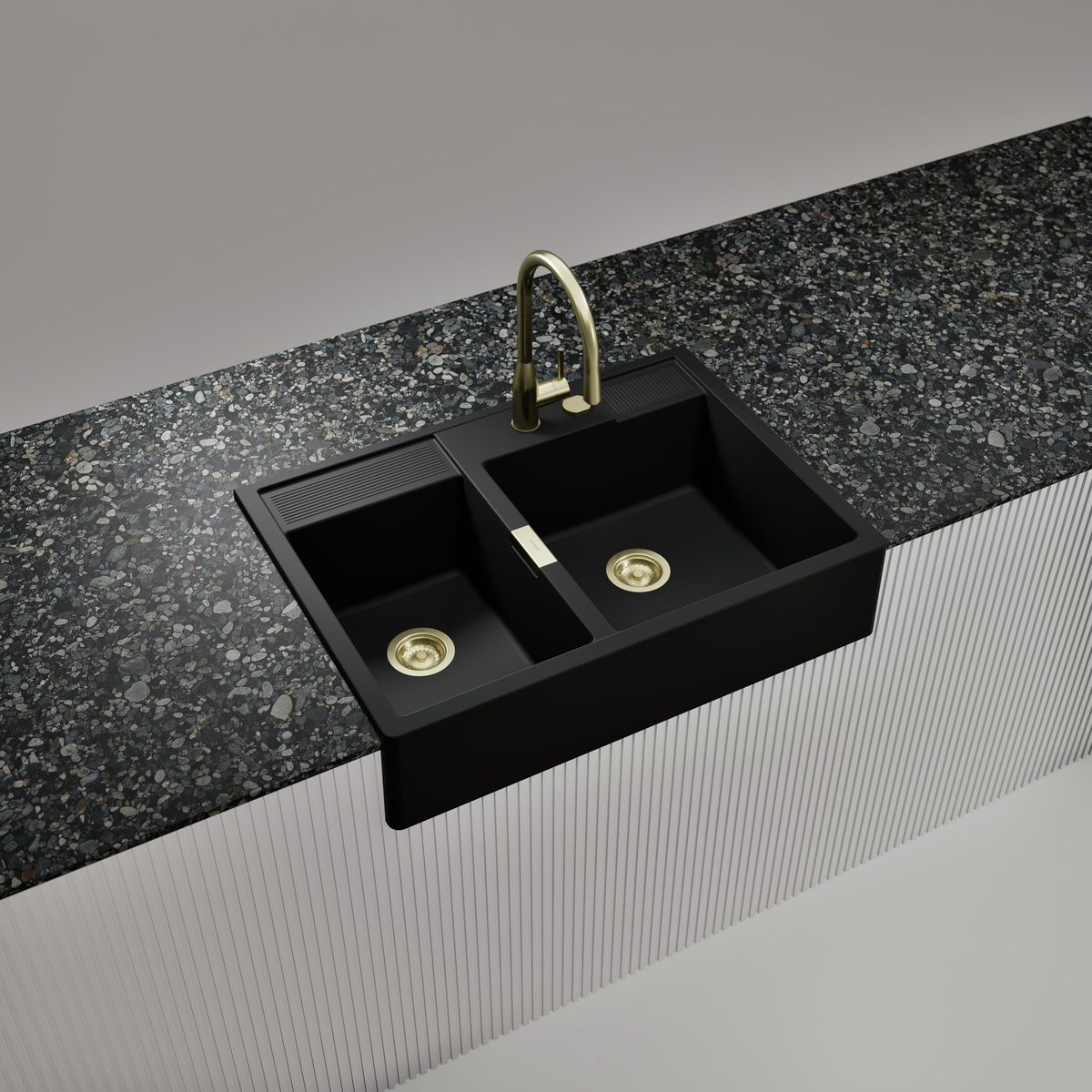 حوض مطبخ شوك Kallio M-175، لون نايت
