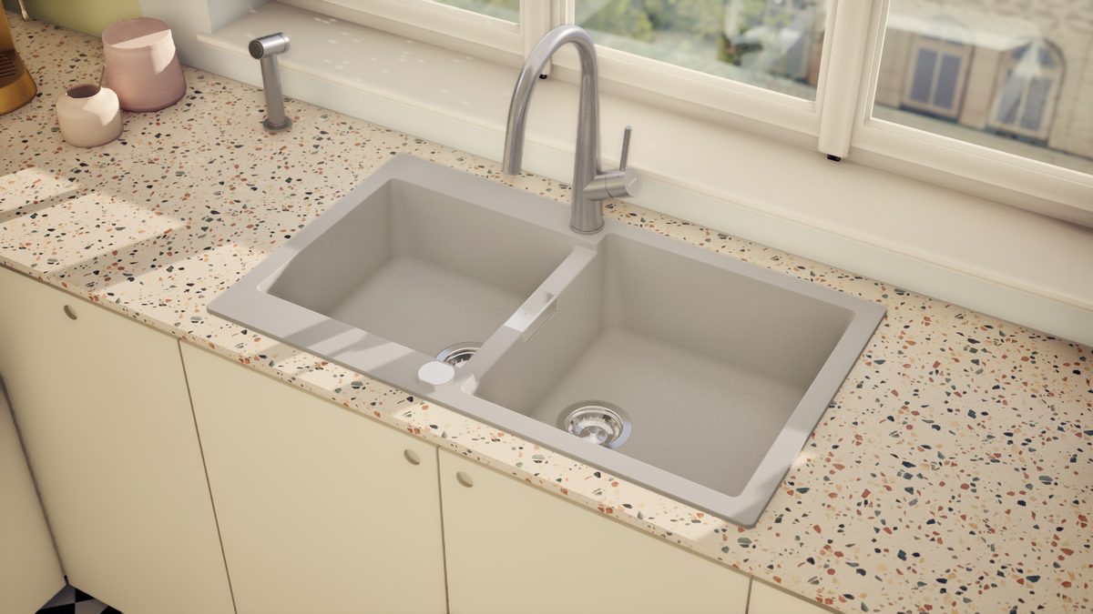 حوض مطبخ شوك PRIMUS N-200، لون سوبر وايت