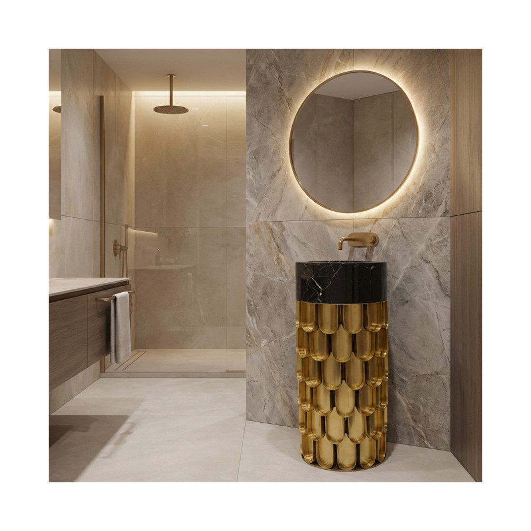 JOR Decorative Wash Basin Black × Gold
