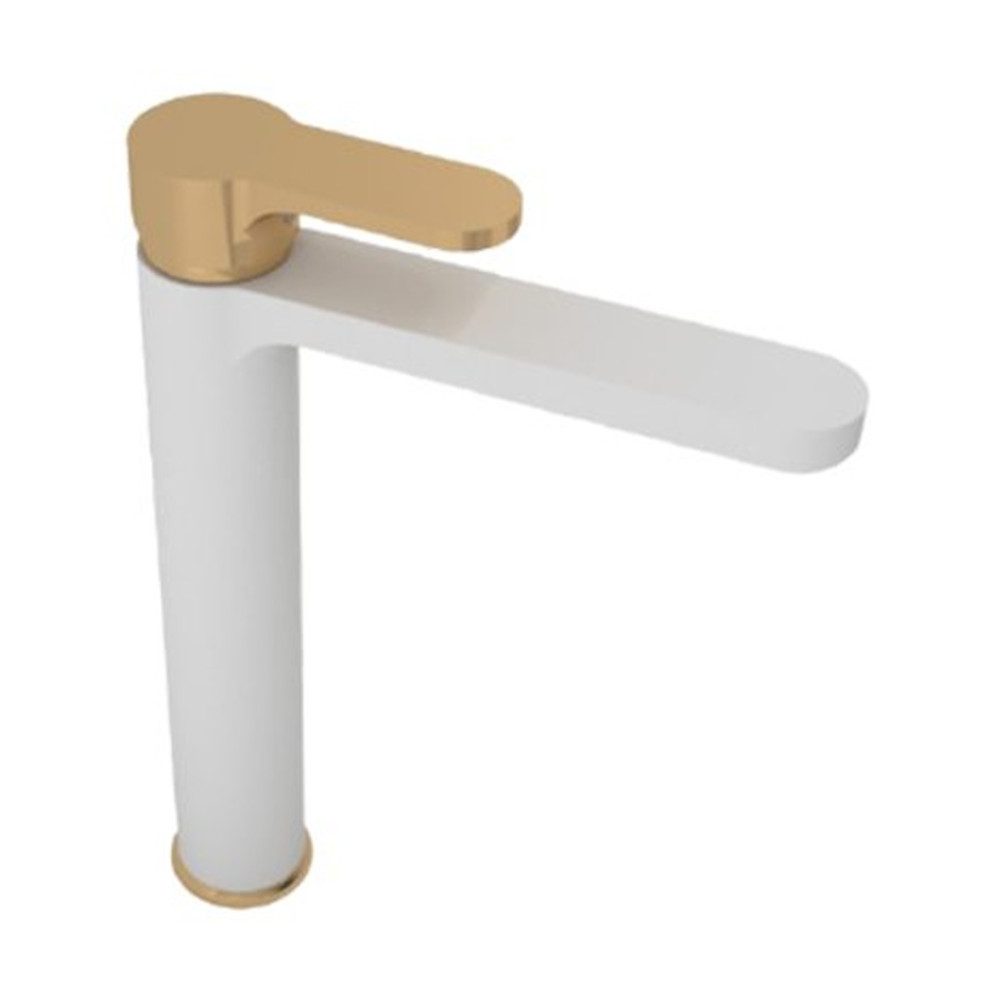 خلاط حوض عالي سارديزاين تارا أبيض × ذهبي