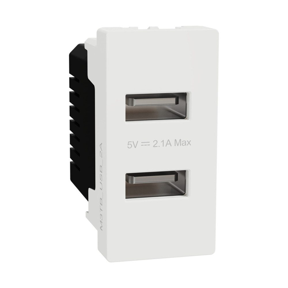 بريزة شاحن USB شنايدر إليكتريك ميلوز إي 1 أمبير أبيض