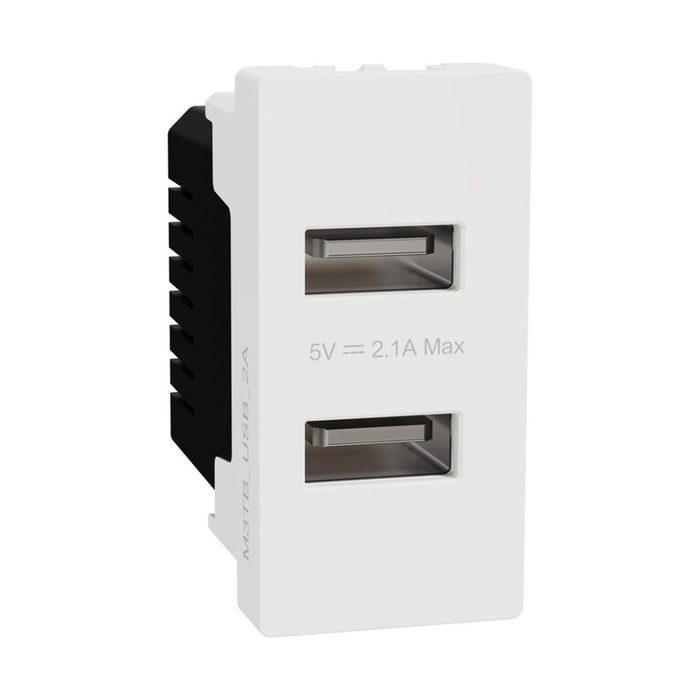 بريزة شاحن USB شنايدر إليكتريك ميلوز إي 1 أمبير أبيض