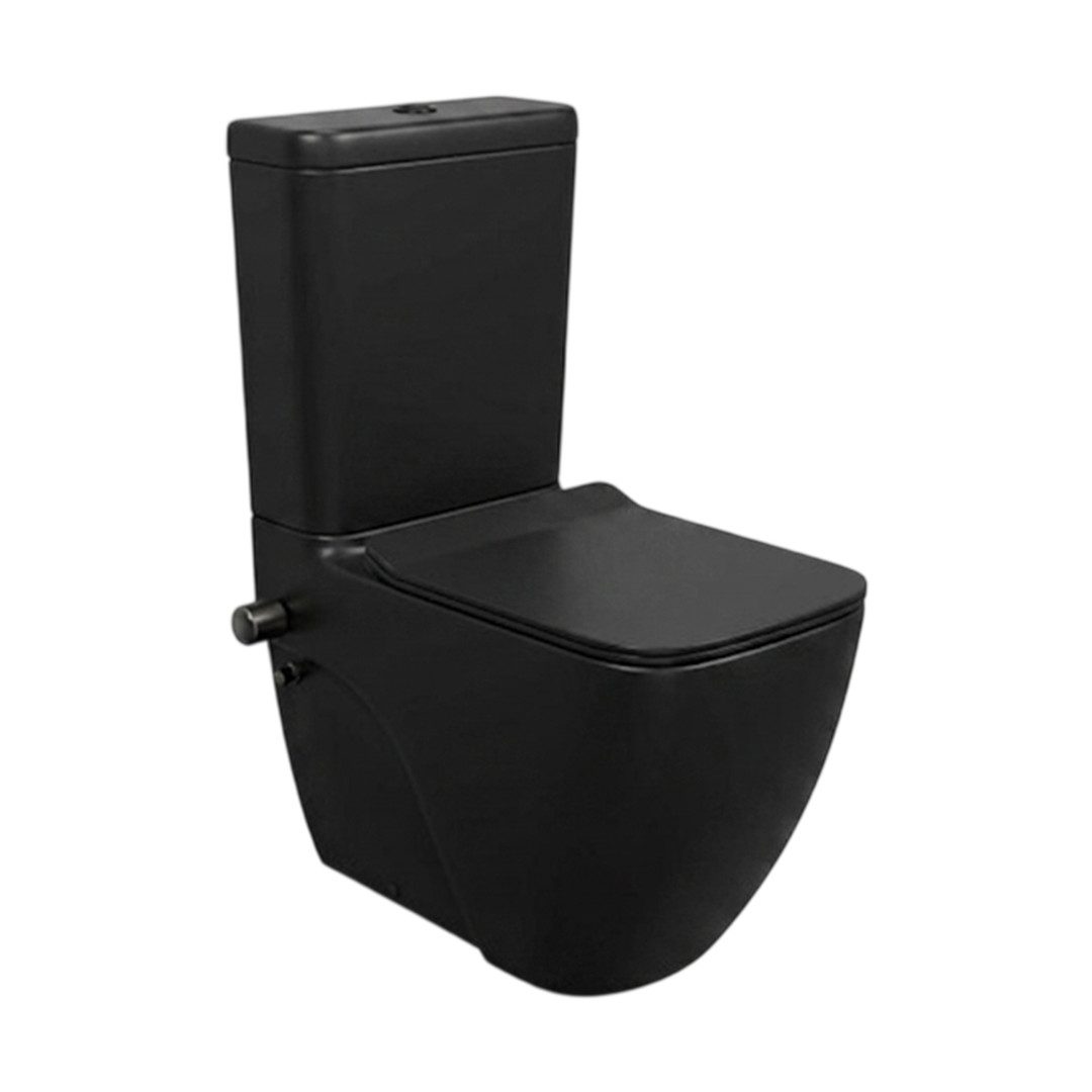 مرحاض كامل بخزان مربع ليسيكو ماتركس أسود مطفى