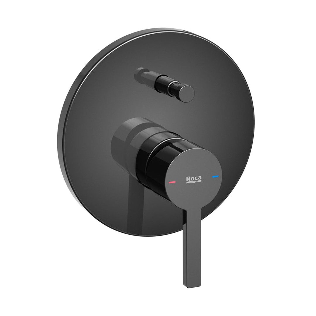 Roca Naia Concealed Mixer Trim with Diverter Glossy Black