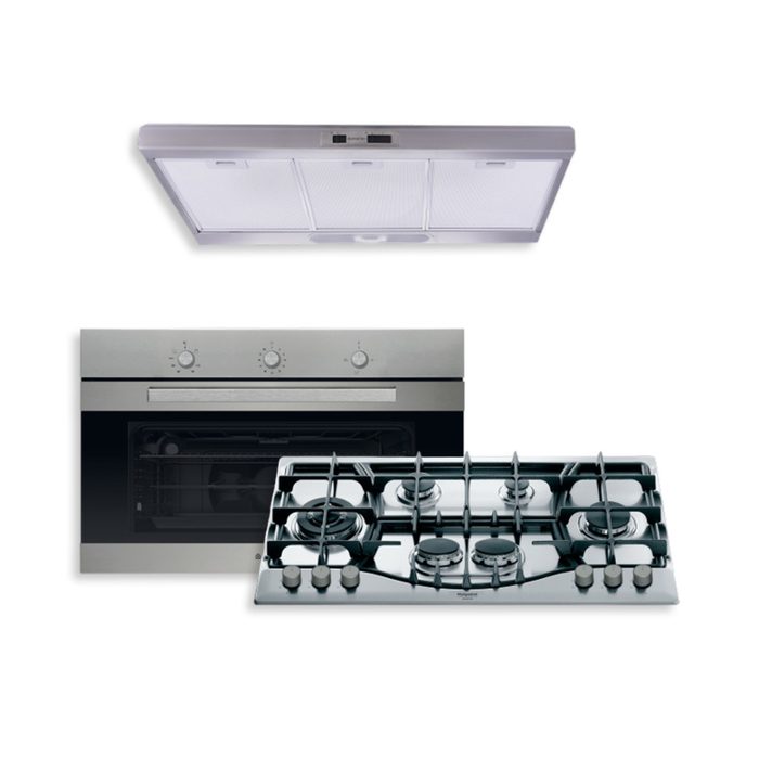 مسطح غاز بلت-إن 6 شعلة 87 سم ستانلس Ariston