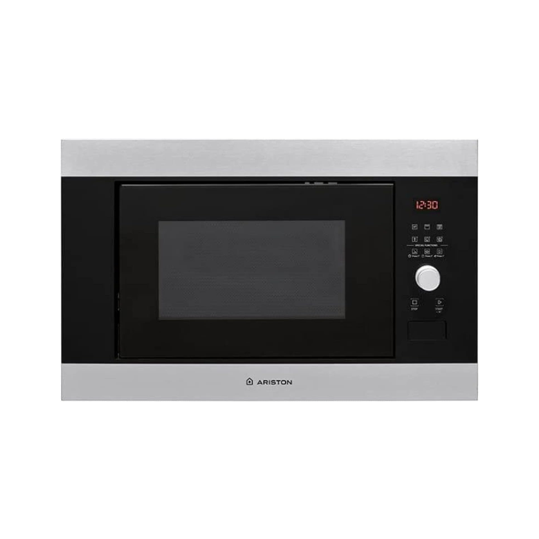 Ariston Built-In Microwave with Grill 25L Black × Silver