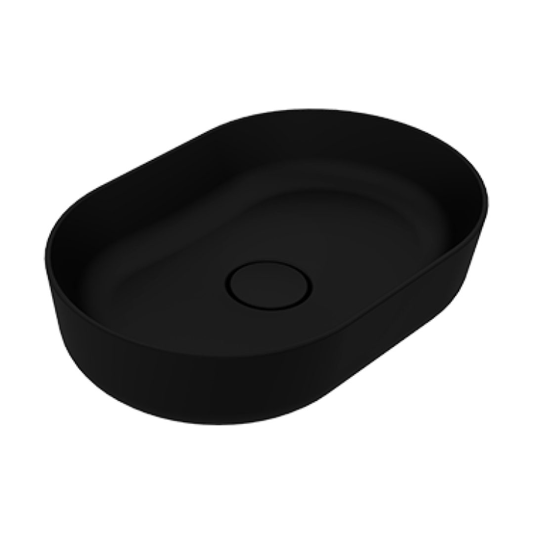 Sanipure Titan Over Counter Top Bathroom Basin Oval 60×40 cm Black